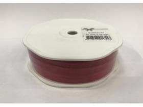 Nastro di organza satinata con bordo 10 mm, 50 metri, colore ciliegia