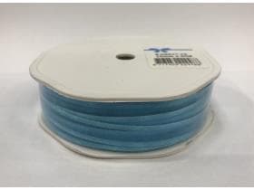 Nastro con bordo in organza satinata 10 mm, 50 metri lineari, turchese