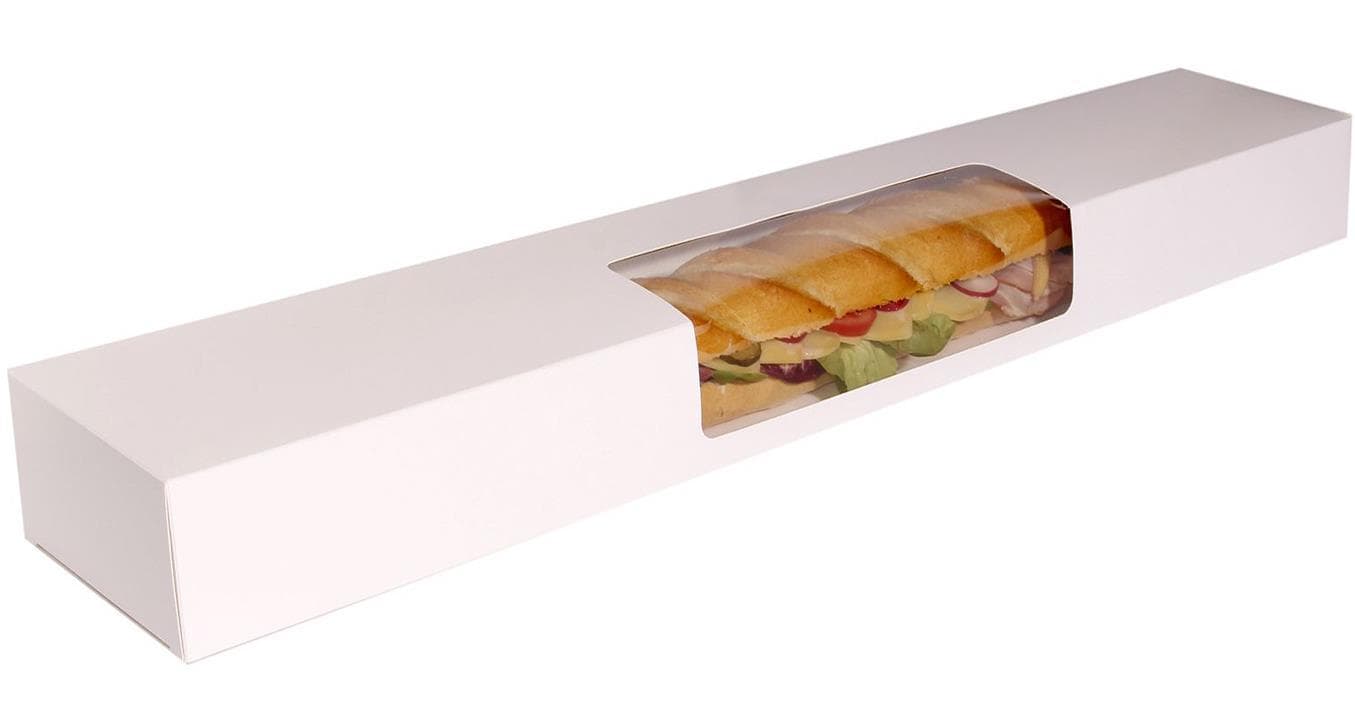 Emballage sandwich avec fenêtre de visualisation, 150 x 80 x 800 mm, alimentaire,