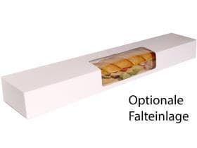 Insert pliable pour emballage sandwich 290 x 795 mm, pliable dans le sens de la longueur, blanc/blanc