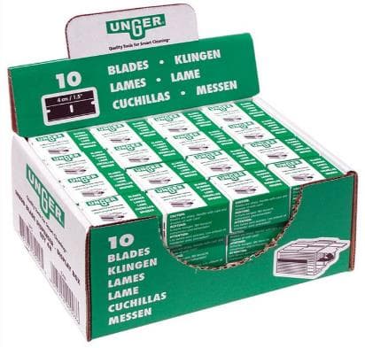 Lame di ricambio, da 4 cm in confezione da 10 con contenitore per le lame usate.