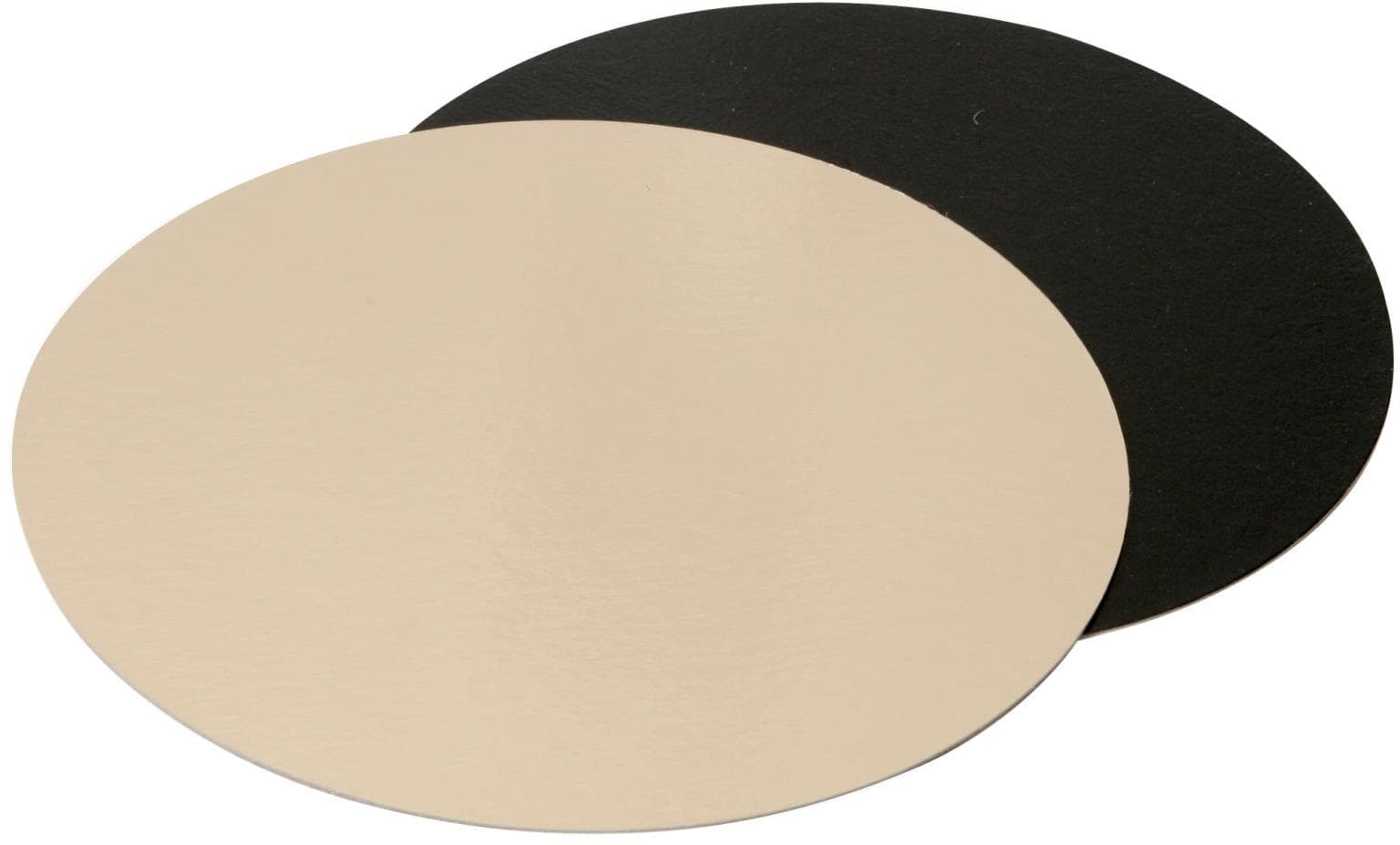 Disques en carton doré ø 22 cm ronds, dos noir