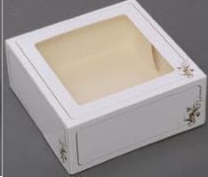 Scatola per torte grande 69,3 x 49 x 8 cm, 3 parti (fondo e coperchio con finestra)