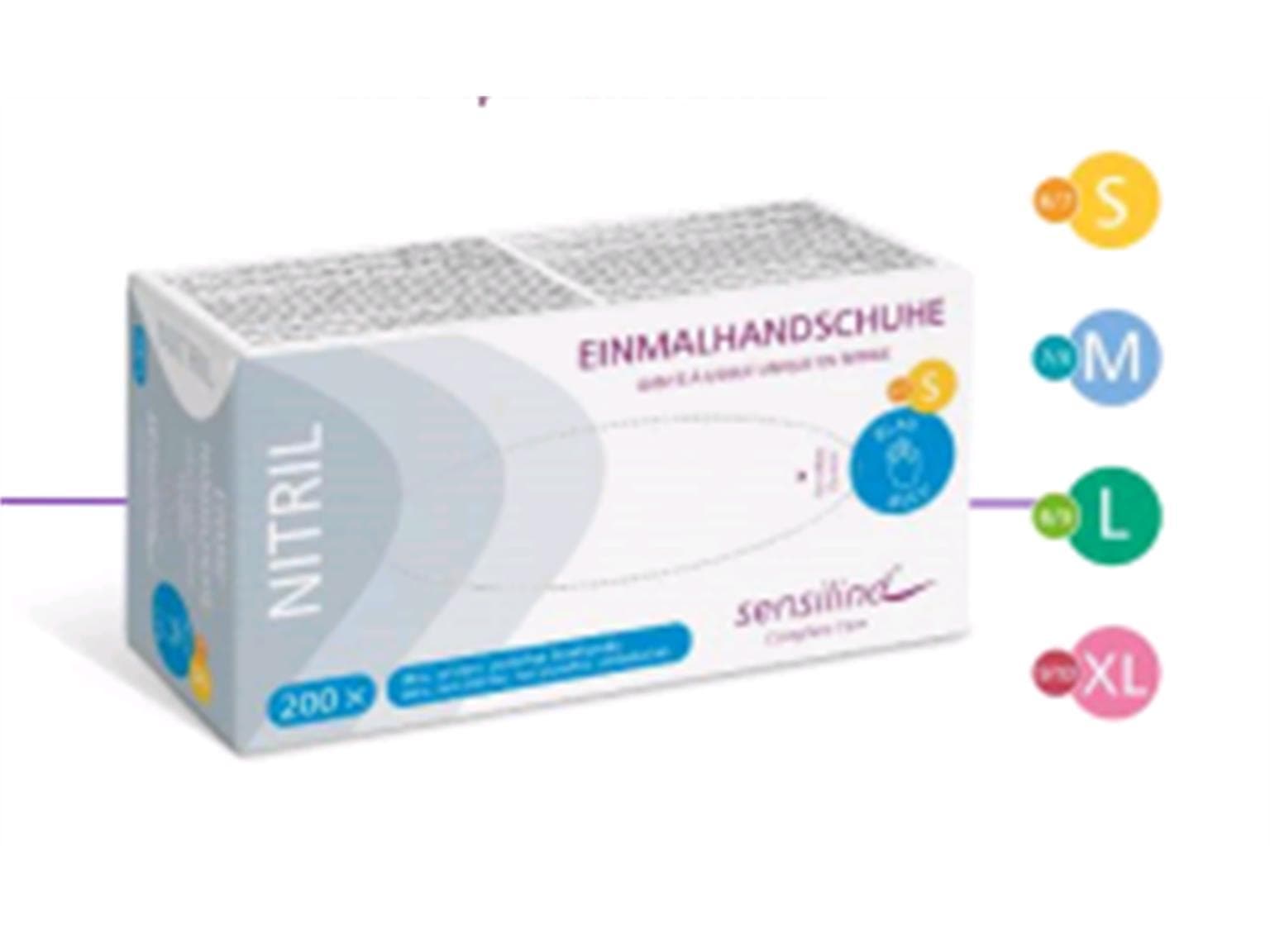 Handschuhe Sensilind, Nitril, Grösse XL, blau, puderfrei