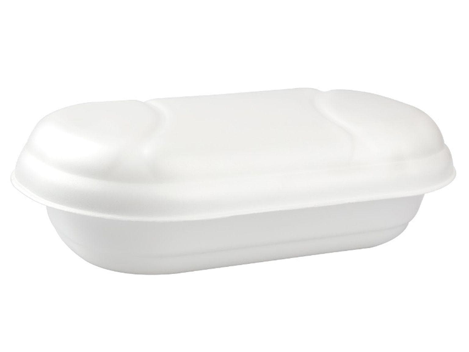 750 ml, Behälter mit Deckel für Eiscrème geschäumt, weiss, 252x147x75 mm