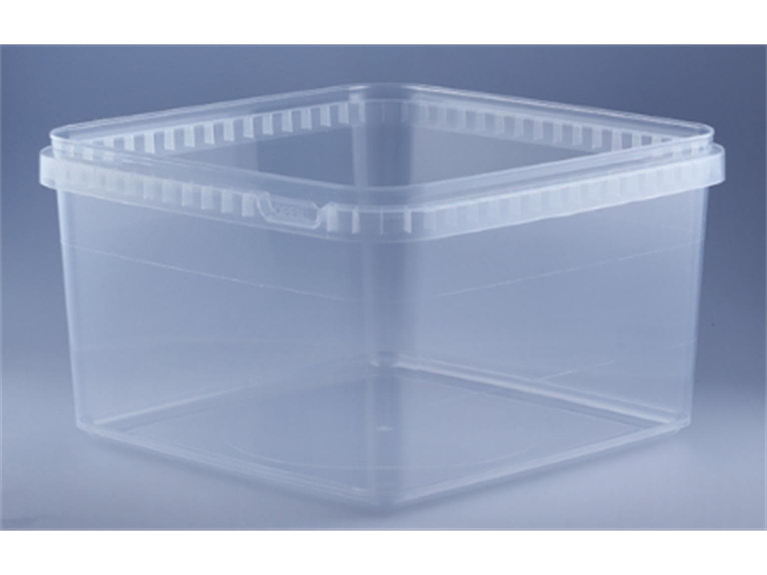 Schale aus Kunststoff PP rechteckig, transparent, 3000 ml, 193 x 193 x 113 mm