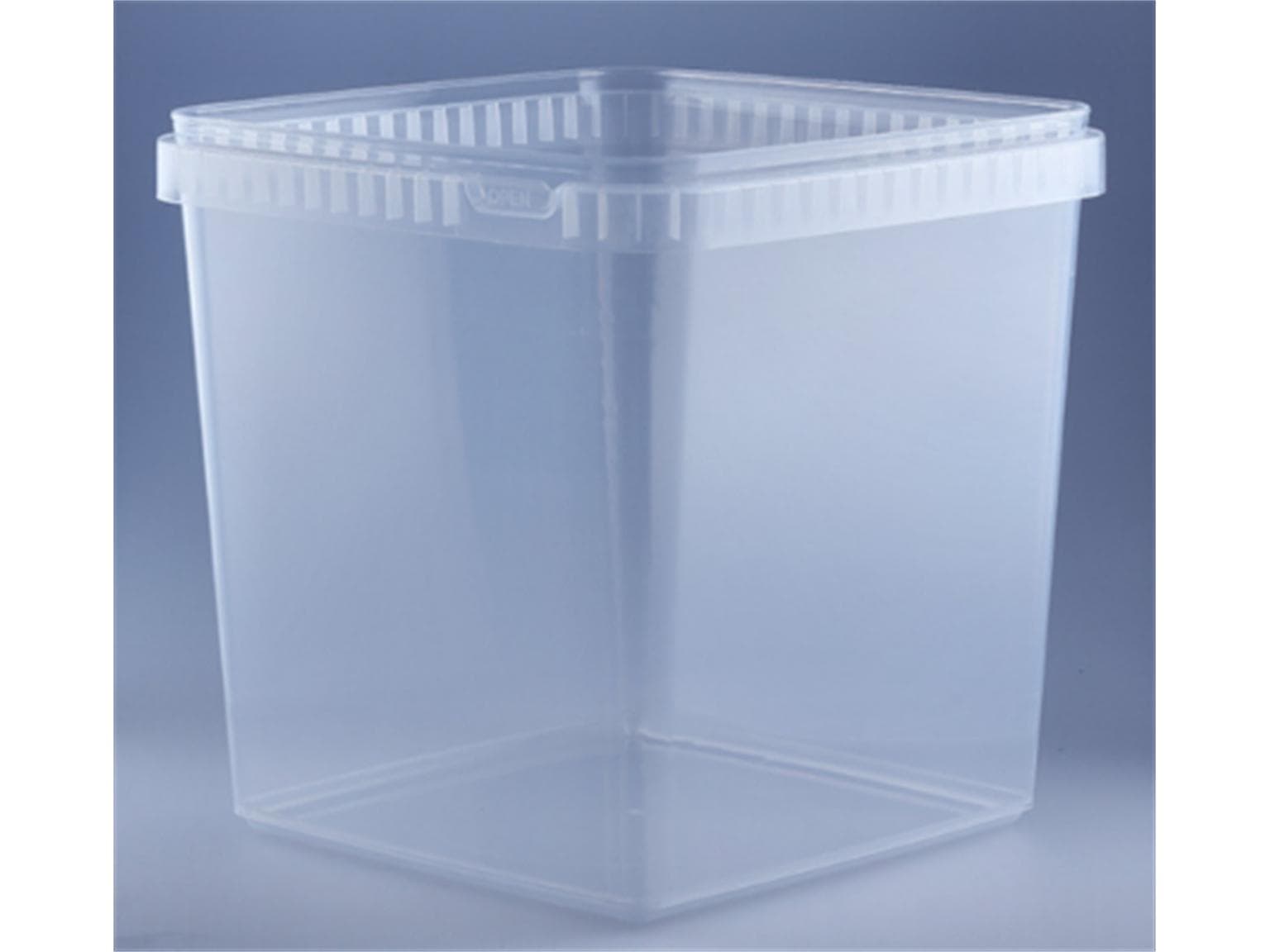 Schale aus Kunststoff PP rechteckig, transparent, 5000 ml, 193 x 193 x 191 mm