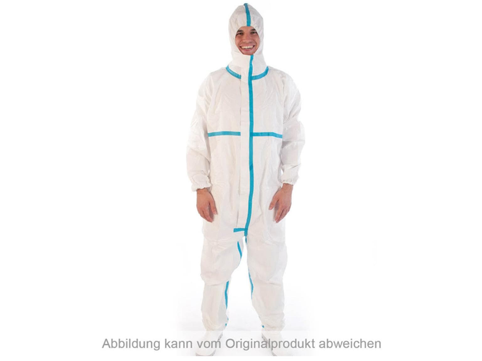 Overall Microporous Typ 4+5+6, aus Vlies weiss, Grösse XL, mit Kapuze,