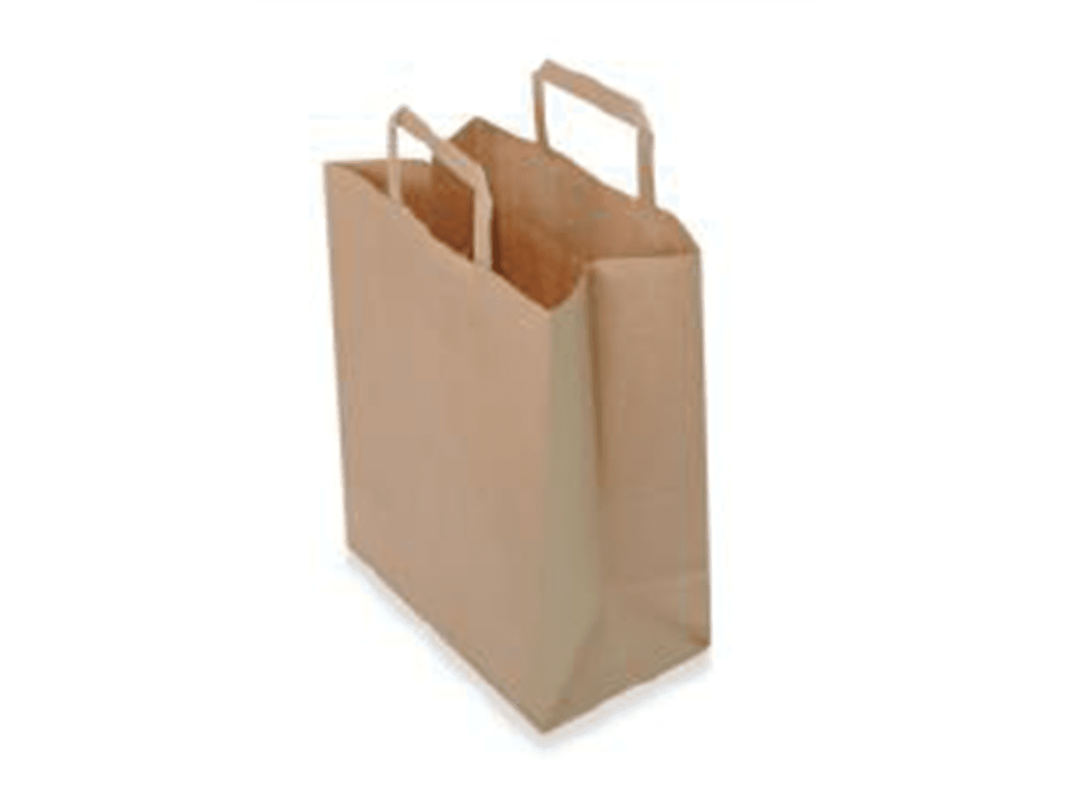 Papiertragetaschen aus braunem Kraft Kraft 80 gm2, 26 + 14 x 32 cm, mit