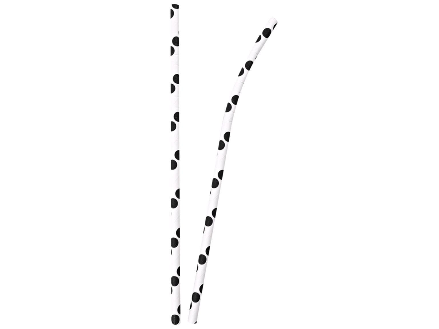 Papiertrinkhalme mit Knick, ø 6 mm, Länge 197 mm, Farbe schwarz/weiss