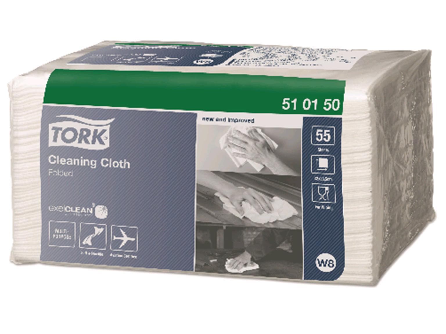 Tork Reinigungstücher W8 - Small Pack weiss, 1-lagig, 55 Blatt, 38.5 x 32 cm