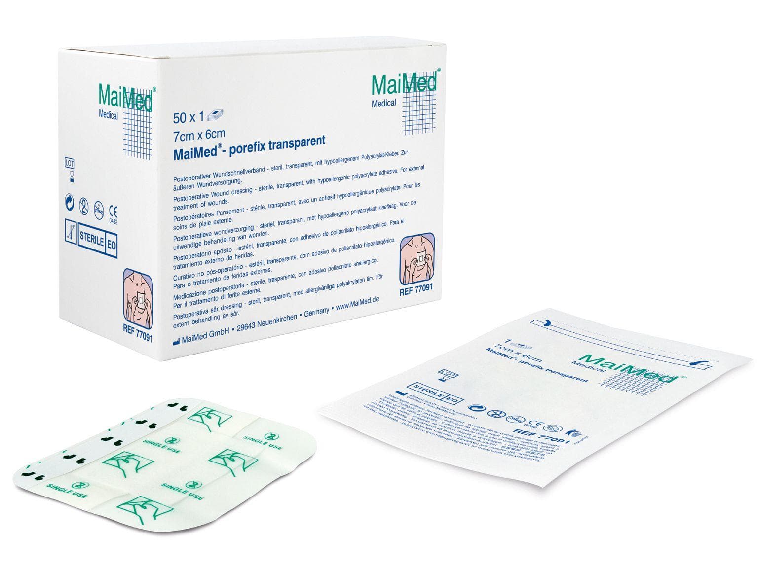 Porefix Wundschnellverband, 15 x 9 cm, transparent, steril, hypoallergen