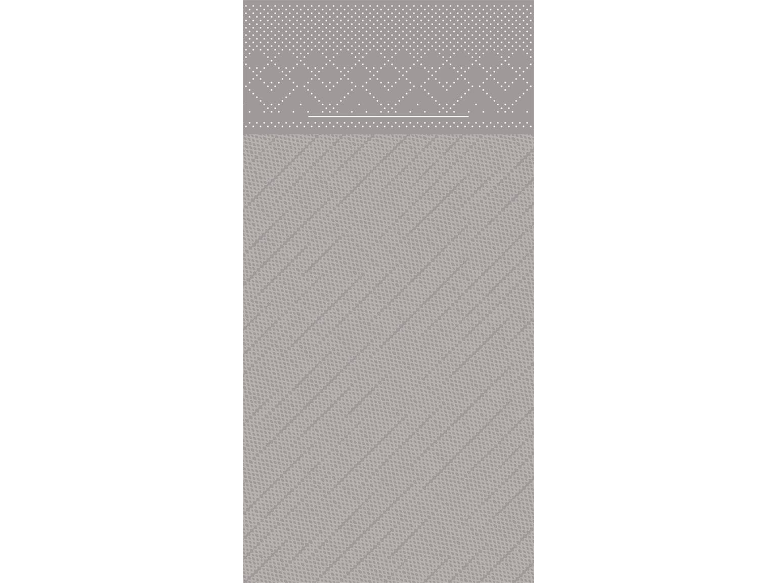 Besteckserviette Tissue-Deluxe, 40x40cm, 1/8 Falz, grau
