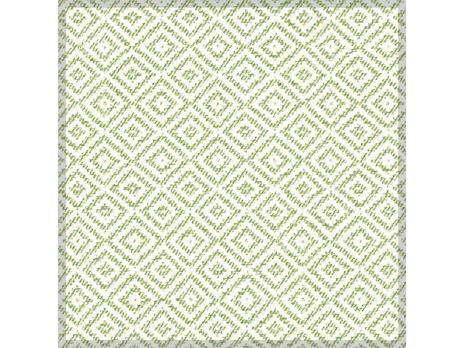 Dessous de verre en tissu 9 plis, 95x95 mm, vert « LAGOS »