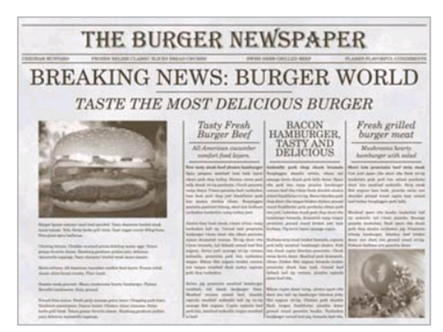 Tischset Papier, 40 x 30 cm, Newspaper "grau"