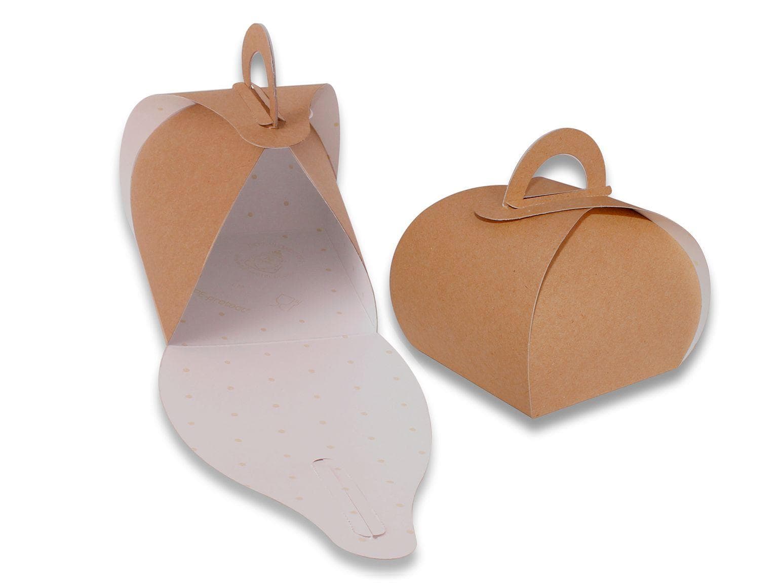 Tortenschachtel m. Henkel 10 x 10 x 8 cm naturbraun "Eco Life", unbedruckt