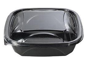 Salatschalen quadratisch, 375 ml, 125 x 125 x 53 mm, schwarz