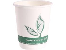 Bio Kaffeebecher 3 dl weiss, aus umwelt- freundlicher Pappe, beschichtet mit PLA,