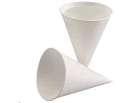 Spitzbecher 133 ml (4,5 oz), weiss aus Papier, Trinkkegel