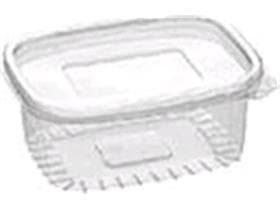Salatschalen 500 ml eckig, rPET glasklar mit anhängendem Deckel