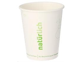 Kaffeebecher 2 dl weiss, aus umwelt- freundlicher Pappe, mit wasserbasie-