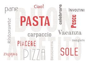 Tischset Papier, 40 x 30 cm, "PASTA"