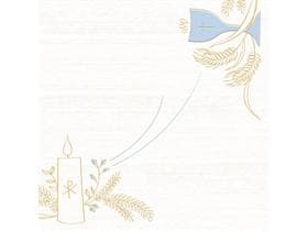 Servietten Airlaid, 40 x 40 cm, 1/4 Falz, "KOMMUNION " blau/grau