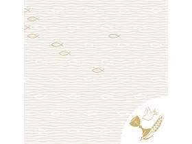 Servietten Airlaid, 40 x 40 cm, 1/4 Falz, "KOMMUNION" Fische