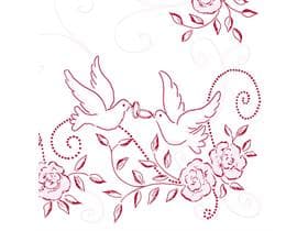 Servietten Airlaid, 40 x 40 cm, 1/4 Falz, "HOCHZEIT" rosa/bordeaux