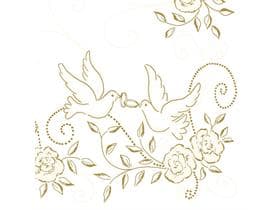 Servietten Airlaid, 40 x 40 cm, 1/4 Falz, "HOCHZEIT" creme/gold