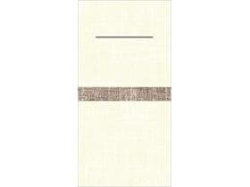 Besteckserviette Airlaid 60 gm2, 40x40cm 1/8 Falz, "JOE", creme/braun