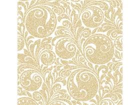 Servietten Airlaid, 40 x 40 cm, 1/4 Falz, Jordan "weiss/gold"