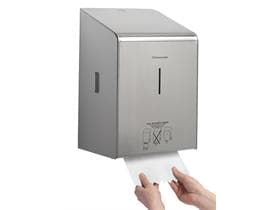 Rollenhandtuchspender KC Professional aus Edelstahl, H43.5 x B30.3 x T23 cm