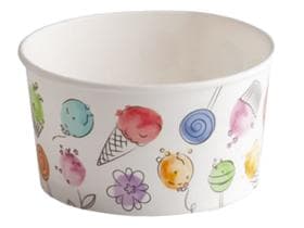 Eisbecher 170 cc (ø 85 mm, Höhe 45 mm), aus Pappe, mit Standarddruck