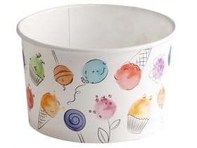 Eisbecher 370 cc (ø 103 mm, Höhe 64 mm), aus Pappe, mit Standarddruck