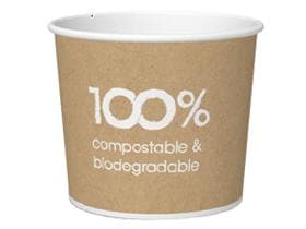 Eisbecher 500 cc (ø 103 mm, Höhe 85 mm), aus weisser Pappe, mit Standarddruck