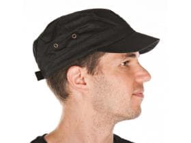 Kappe aus Baumwolle, "Army Caps ", schwarz, individuell verstellbar,
