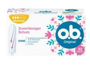 O.B. Tampons Normal, weiss, ohne Parfüm, Chemikalien oder