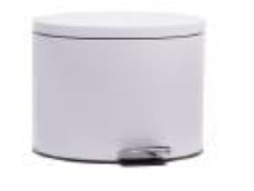 Poubelle à pédale 12 litres blanche, hauteur 37 cm Ø 29 cm, blanche, fermeture en douceur