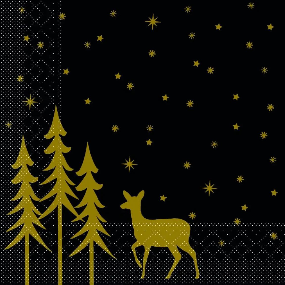 Servietten Tissue 3-lagig, 40 x 40 cm, 1/4 Falz, LIANE schwarz