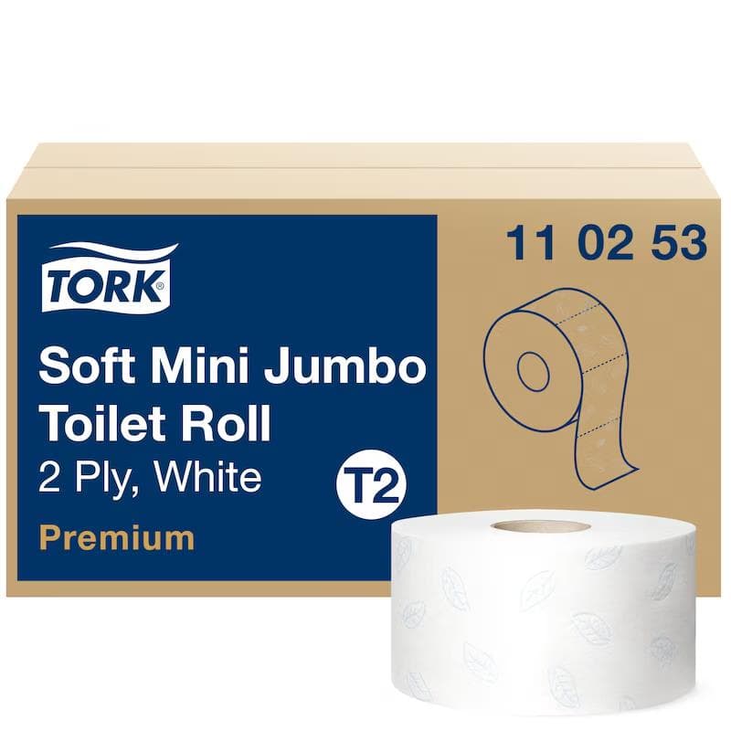 WC-Papier Tork Mini, Tissue hochweiss (T2), 2-lagig, 850 Coupons (10x20 cm),