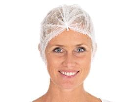 Klipphauben weiss aus Polypropylen-Vlies 14 gm2, ø 50 cm, in Spenderbox à100 Stk.