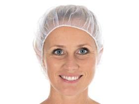 Haube "Micromesh" Nylon, Feinstruktur, ø 53 cm, weiss, mit Mikromaschen