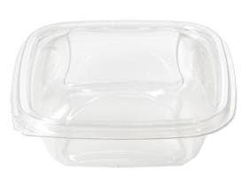 Salatschalen quadratisch, 375 ml, 125 x 125 x 53 mm, transparent