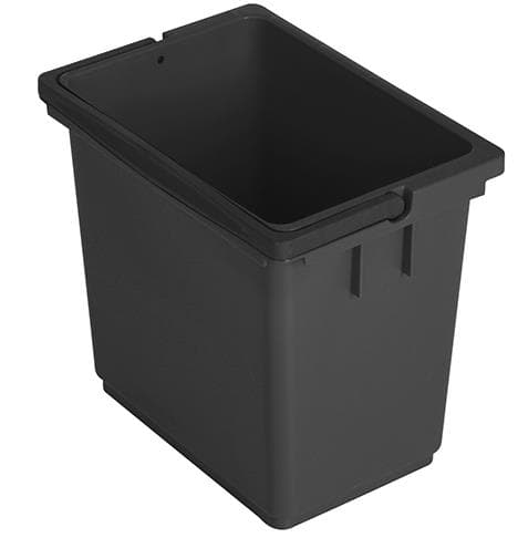 Eimer grau 6 Liter, mit grauem Henkel viereckig, aus Kunststoff