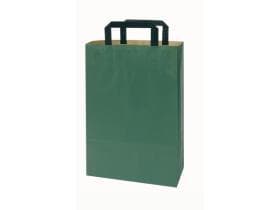 Papiertragetasche Kraft braun enggerippt 80 gm2, "grün", 190 x 80 x 210 mm, mit