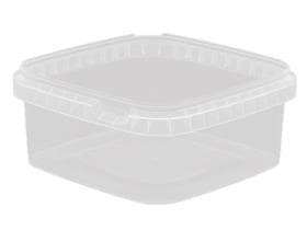 Schale aus Kunststoff PP quadratisch, transparent, 500 ml, 128 x 128 x 55 mm