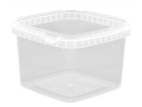 Schale aus Kunststoff PP quadratisch, transparent, 900 ml, 128 x 128 x 90 mm