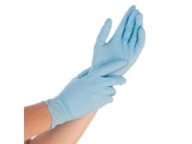 Nitril-Handschuhe Grösse M, gepudert, blau, Länge 24 cm