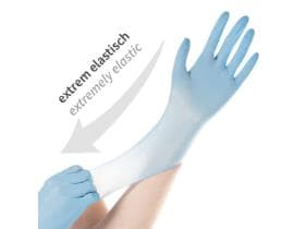 Nitril-Handschuhe SAFE SUPER STRETCH Grösse S, puderfrei, blau, Länge 24 cm,